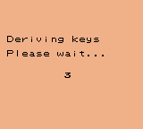 Crystal screen waiting for key derivation
