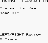 Transaction fee shown before approval