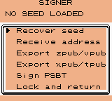 Native signer menu inside the patched Crystal ROM